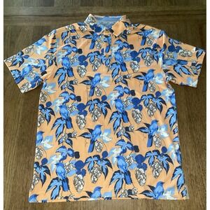 Walter Hagen Perfect 11 Hops And Birdies Polo Size S Orange/Blue NEW